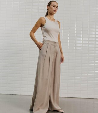 WITHBLACK Zandkleurige Beige Pantalon