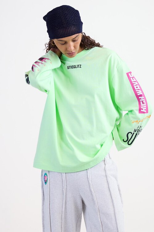 Stieglitz Groene Monica Wide Skate Lange Mouwen Shirt