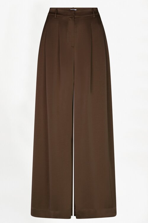 Dante 6 Onique wijde broek van satijn in bruin