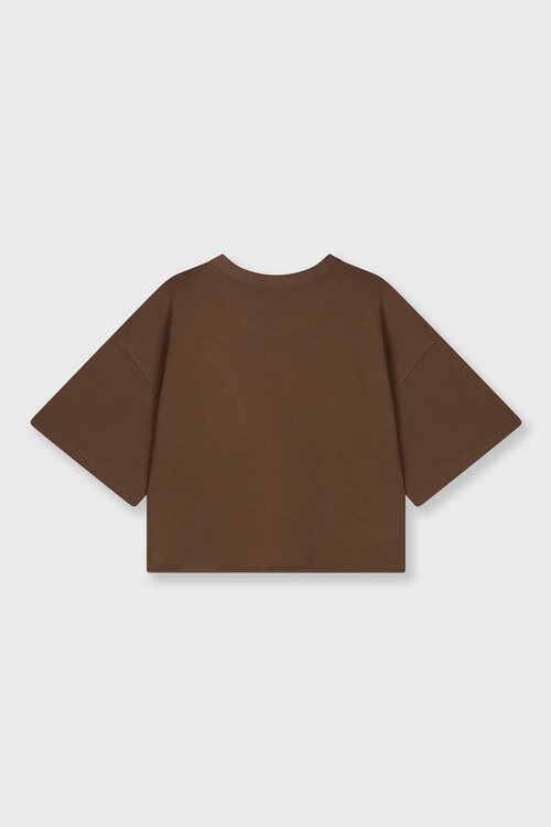 10Days donker truffel dikke katoenen t-shirt 10DAYS