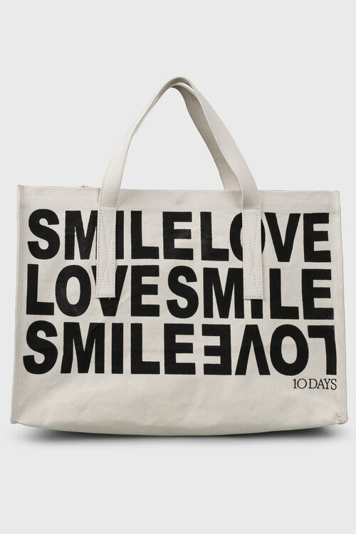 10Days Canvas shopper in ecru