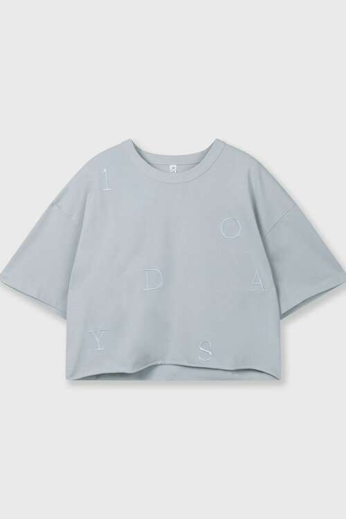 10Days Dikke katoenen T-shirt in Clean Blue van 10DAYS