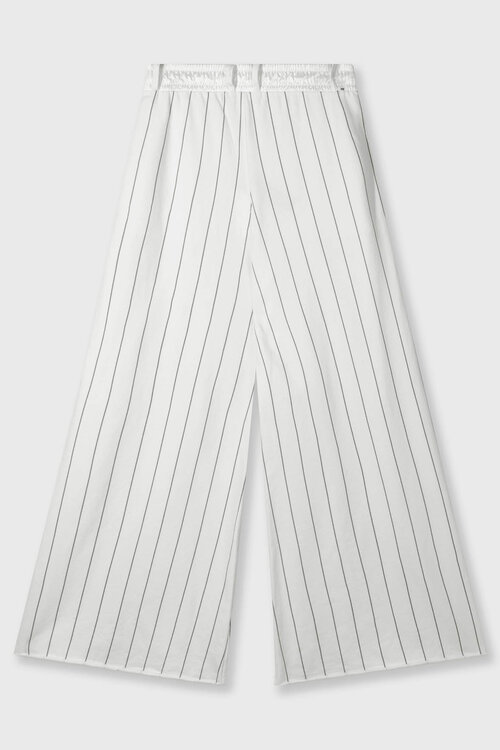 10Days Ecru wijde jogger met krijtstreep