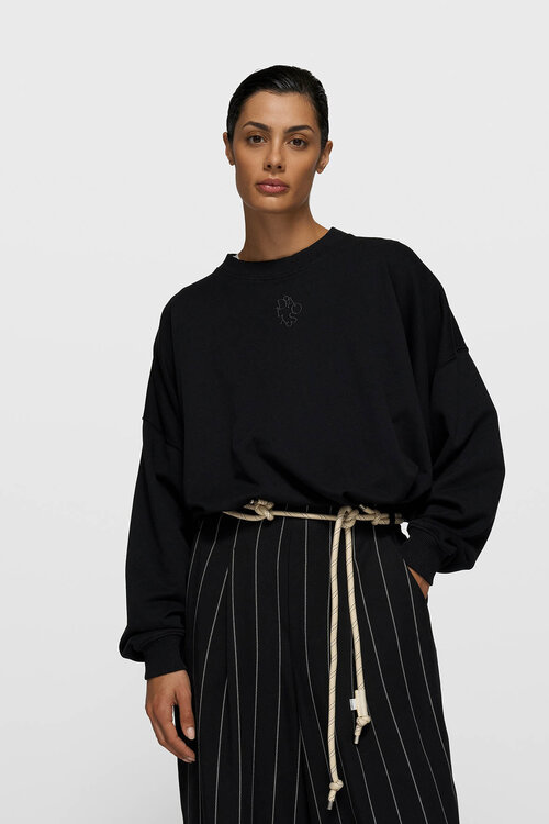 10Days Zwarte trui met plooien