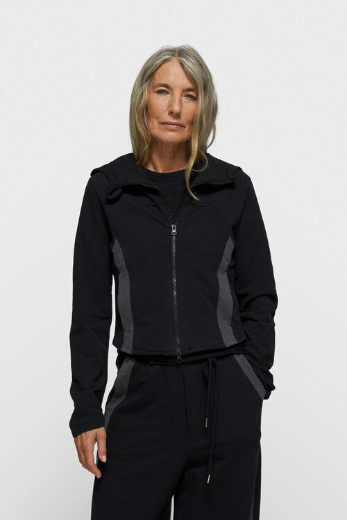 10Days Zwarte slim fit hoodie met rits