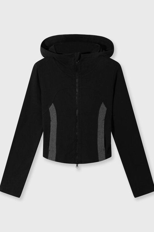 10Days Zwarte slim fit hoodie met rits