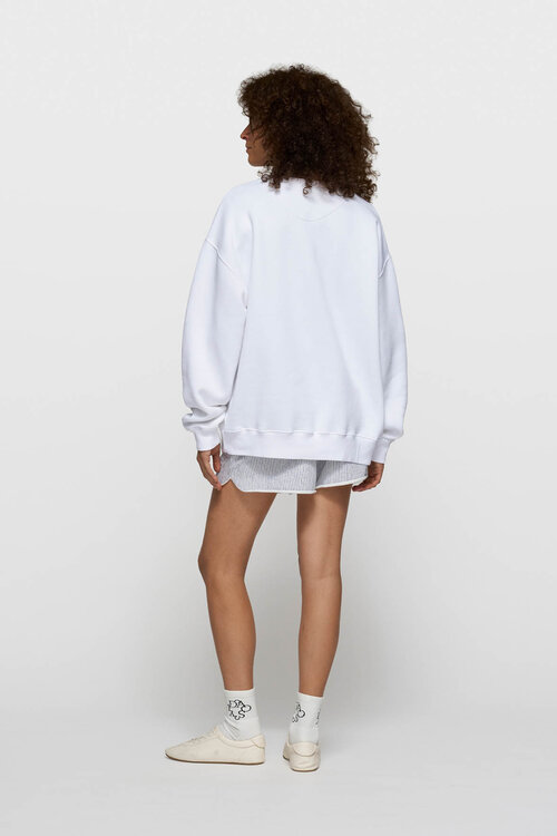 10Days Witte statement sweater met een glimlach