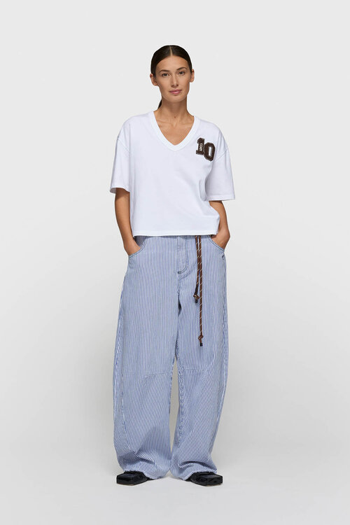 10Days White Blue gestreepte westernbroek