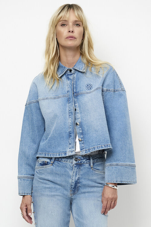 Dante 6 Talisa Spijkerblouse in Denim Blauw