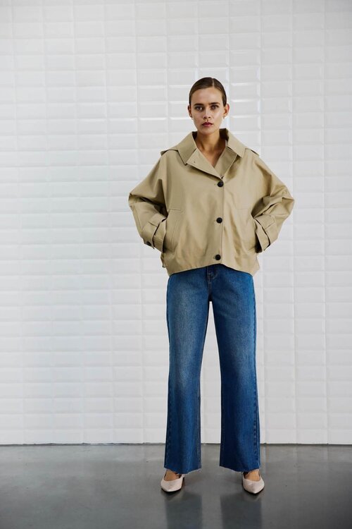 WITHBLACK Sandkleurige Hooded Jacket