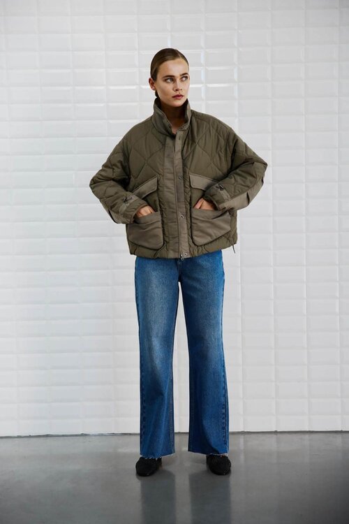 WITHBLACK Kaki gewatteerde jas