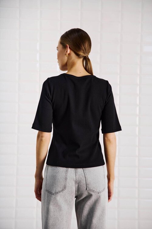 WITHBLACK Zwarte Korte Mouwen Shirt