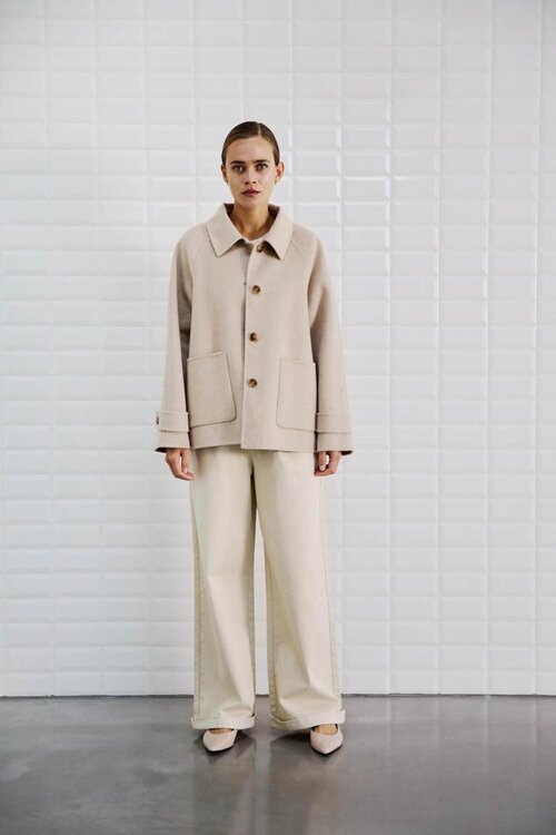 WITHBLACK Taupe wollen jasje