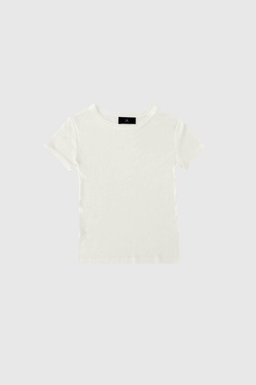WITHBLACK Shirt met Korte Mouwen in Cream White