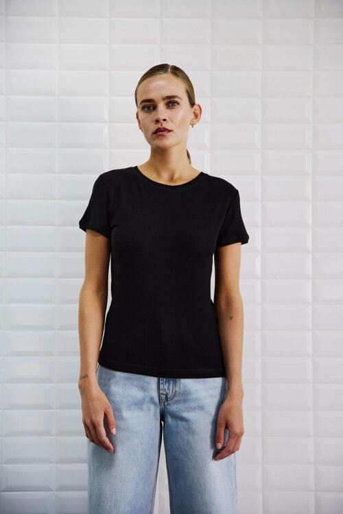 WITHBLACK Zwart T-shirt met Korte Mouwen
