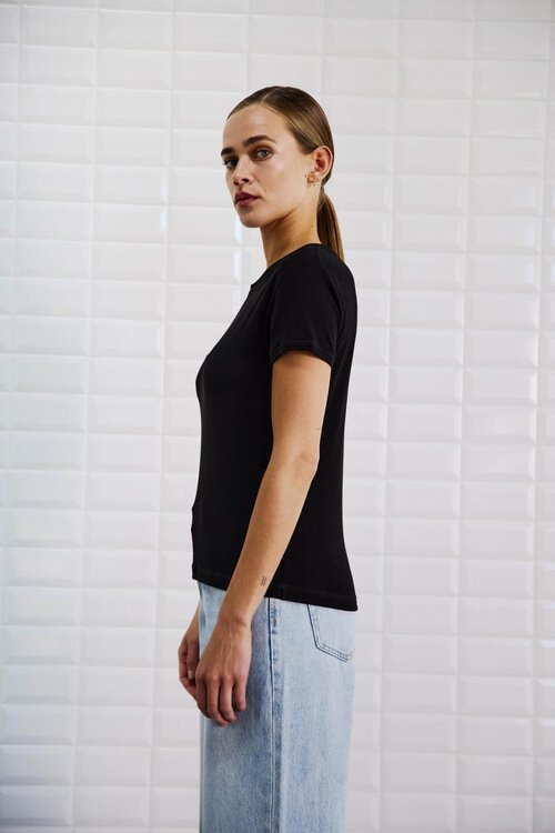 WITHBLACK Zwart T-shirt met Korte Mouwen