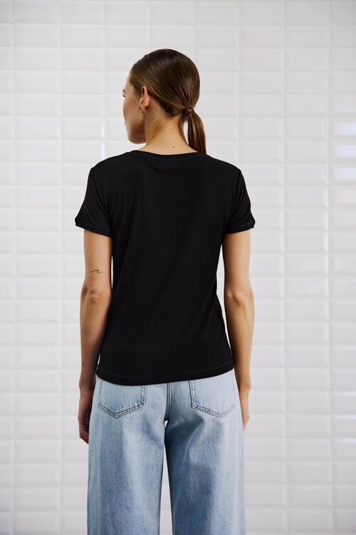 WITHBLACK Zwart T-shirt met Korte Mouwen
