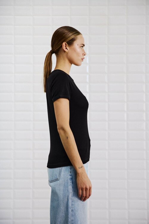 WITHBLACK Zwart T-shirt met Korte Mouwen