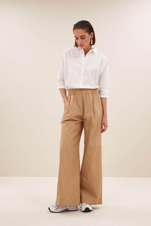 By Bar Camel Benji Poplin Broek