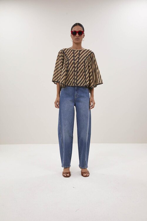 By Bar Camel Davin Manilla Blouse