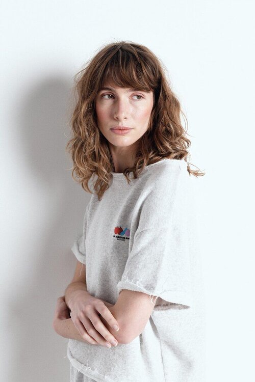 American Vintage Grijs T-shirt in een lichte tint