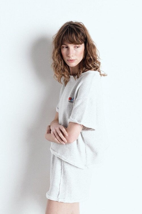 American Vintage Grijs T-shirt in een lichte tint