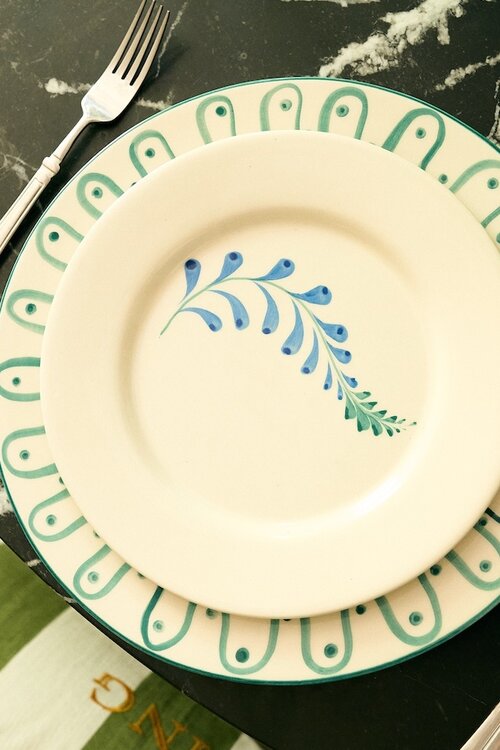 Anna & Nina Groene Leaf Dinerbord