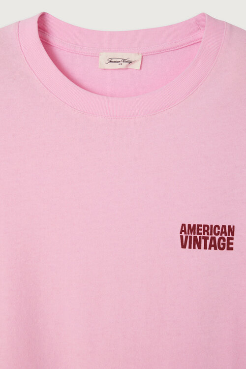 American Vintage T-shirt in roze kleur