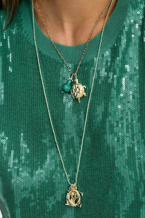 Anna & Nina Gouden Turtle Bedel met Fluisterende Schildpad