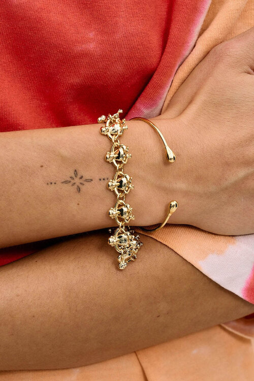 Anna & Nina Gouden Monkey Loop Armband