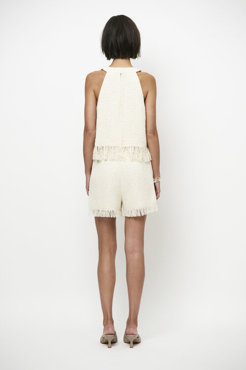 Dante 6 Off White Nolise Fringe Boucle Top van VAND. Lifestyle
