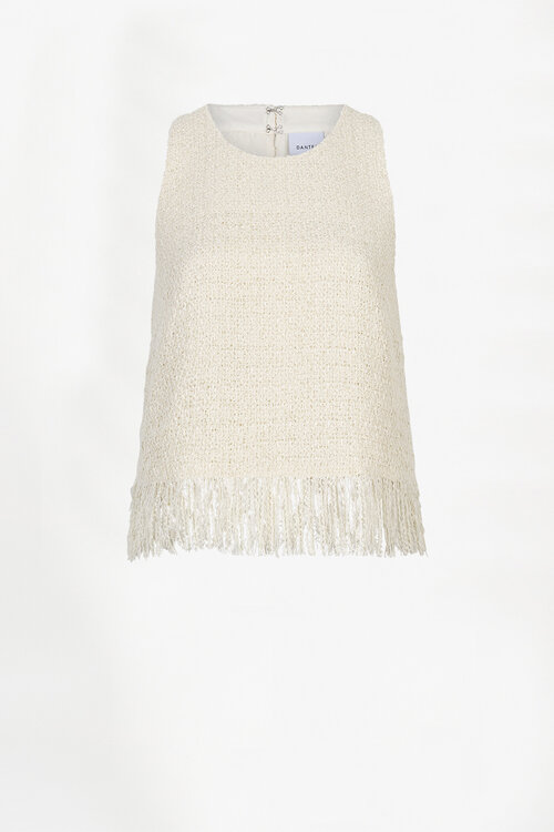 Dante 6 Off White Nolise Fringe Boucle Top van VAND. Lifestyle