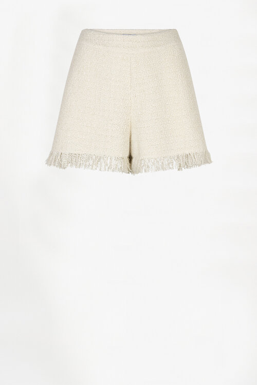 Dante 6 Off White Yubi Fringe Boucle Shorts
