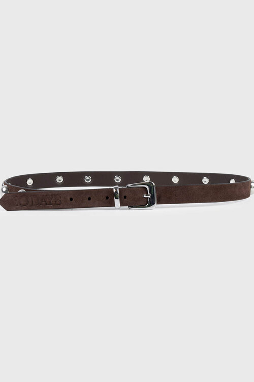 10Days Bruine suède riem met studs