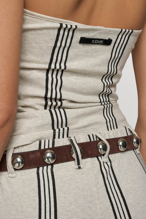 10Days Bruine suède riem met studs