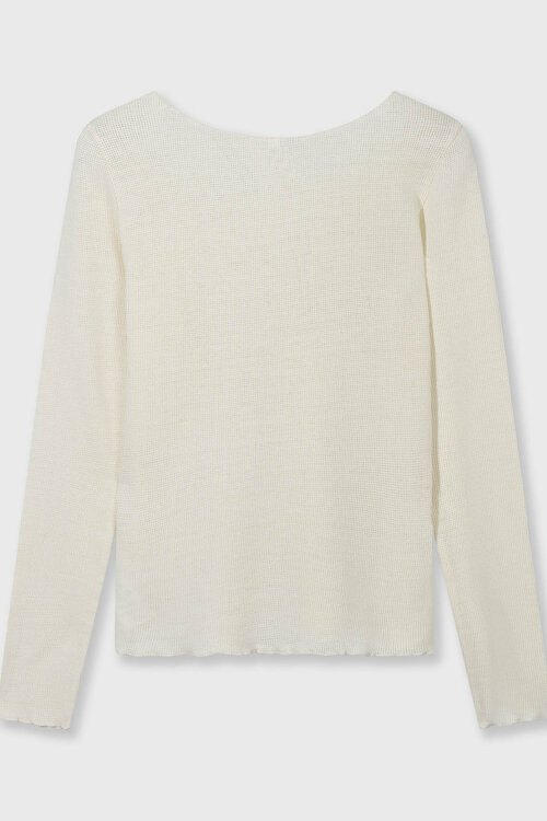 10Days Vanilla lange mouwen mesh T-shirt