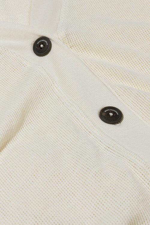 10Days Vanilla v-hals vest met mesh patroon