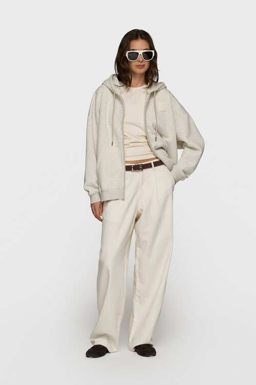 10Days Zachte witte melee cardigan met rits