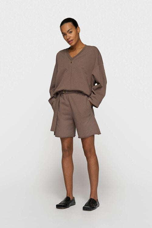 10Days Moonrock fleece shorts met riem