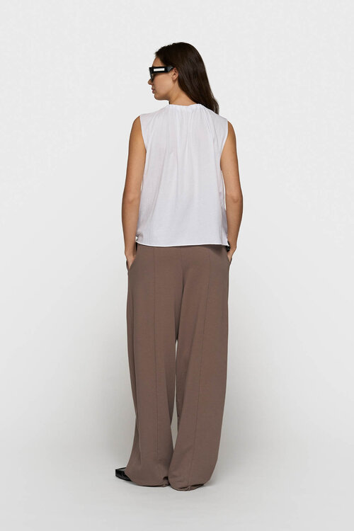 10Days Witte geplooide top van jersey