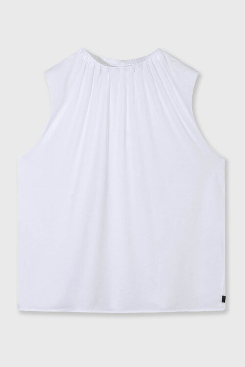 10Days Witte geplooide top van jersey