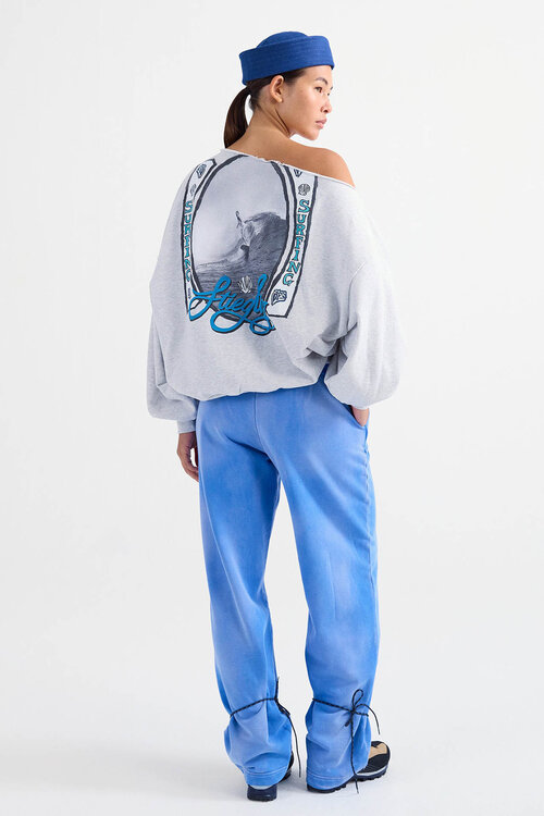 Stieglitz Grijs gemêleerde Winny Off Shoulder Oversized