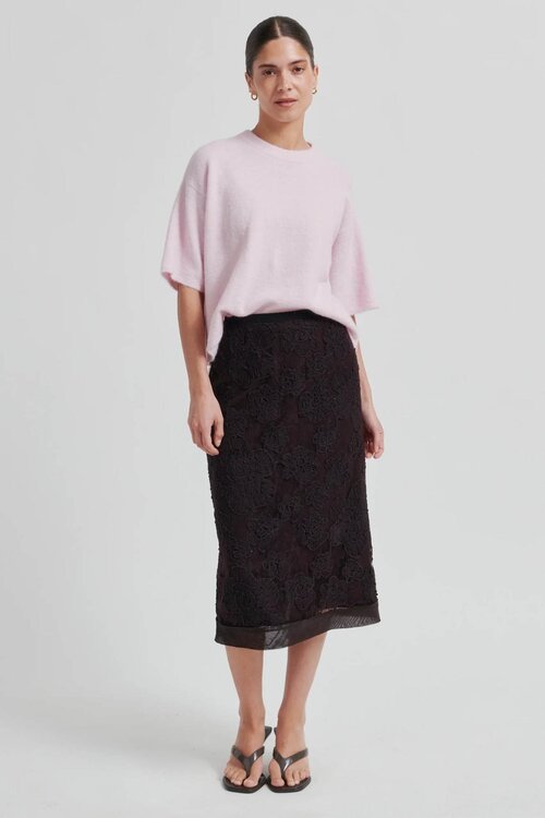 Second Female Gabby Knit in een zachte lichtroze tint