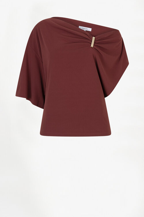 Dante 6 Bordeauxrode Gou Drapey Top