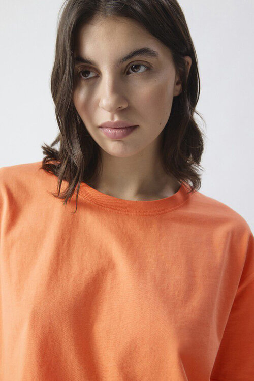 American Vintage T-shirt in de kleur oranje