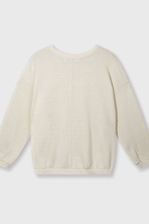 10Days Mesh trui in vanillekleur