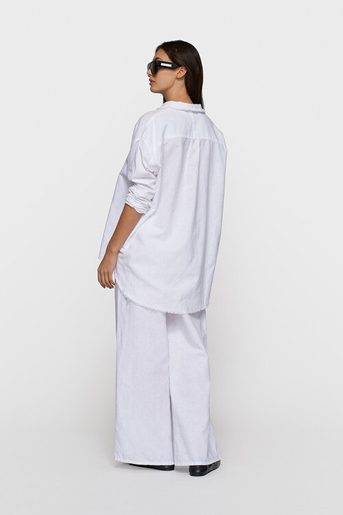 10Days Witte blouse van katoen en linnen