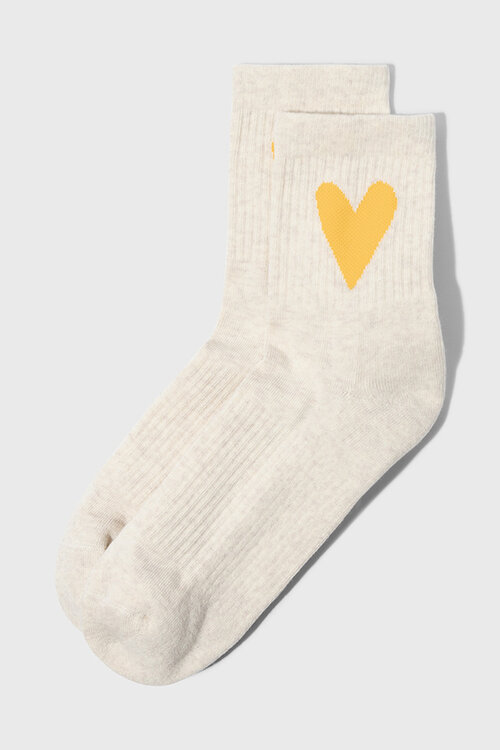 10Days Soft White Melee sokken met hartjes