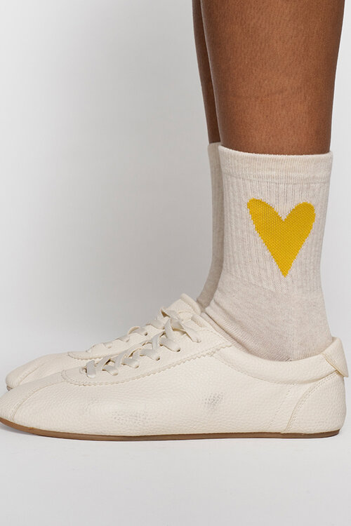 10Days Soft White Melee sokken met hartjes