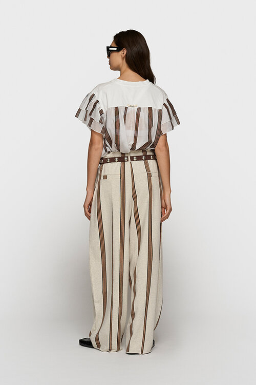 10Days Zachte witte melee met strepen in bar-stijl